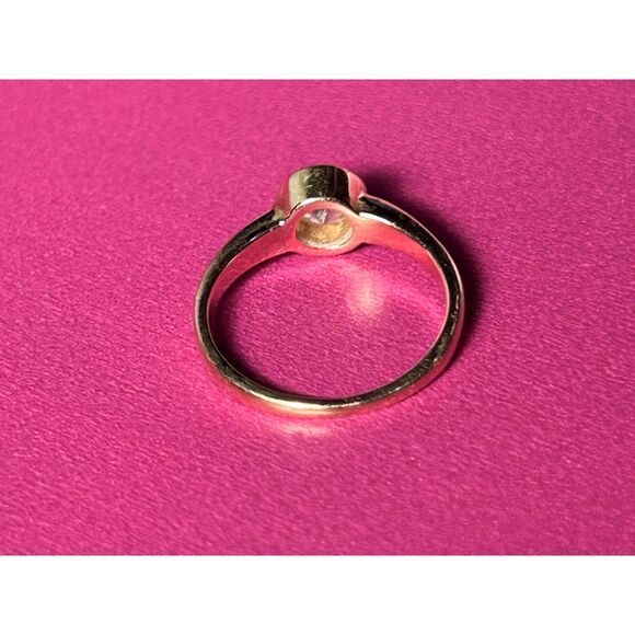 14K Gold Solitaire Ring with Genuine Diamond Size 2 - Picture 3 of 4